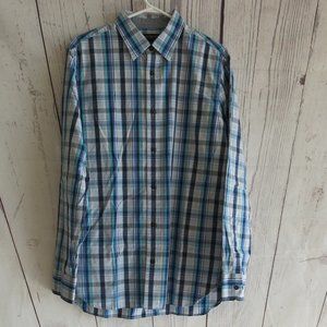 Banana Republic Factory Plaids Checks Button Down Long Sleeve Shirt Size Medium